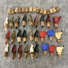 Lot of 27 Vintage Spill-Stop Liquor Bottle Pourers Cork Barware