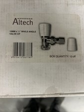 10 X Altech  Lockshield Radiator Valve Angled 15mm x 1/2" WH/LS