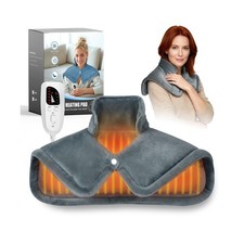 Weighted Heating Pad for Neck  Shoulders - 6 Heat Settings, 4 Time... Fast Ship