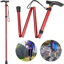 Faltbarer Wanderstock 93cm Aluminium rutschfest H&ouml;henverstellbar leicht