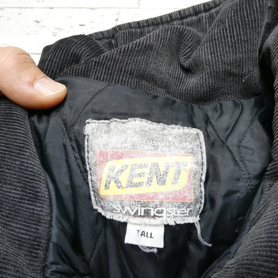 Chaqueta Kent Swingster De Colección Para Hombres XLT Verde Lona Tareas Pana Cuello Años 90 Foto 3 de 4