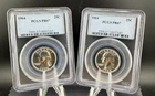 Lot of (2) 1964 Silver Proof Washington Quarter PCGS PF67 ()