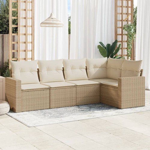 Garten Sofagarnitur Kissen Gartenmöbel Lounge Sofa Sitzgruppe Poly Rattan vidaXL - Bild 4 von 96