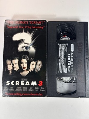 Scream 3 VHS 2000 Wes Craven Ex Blockbuster Rental Horror Neve Campbell Tested