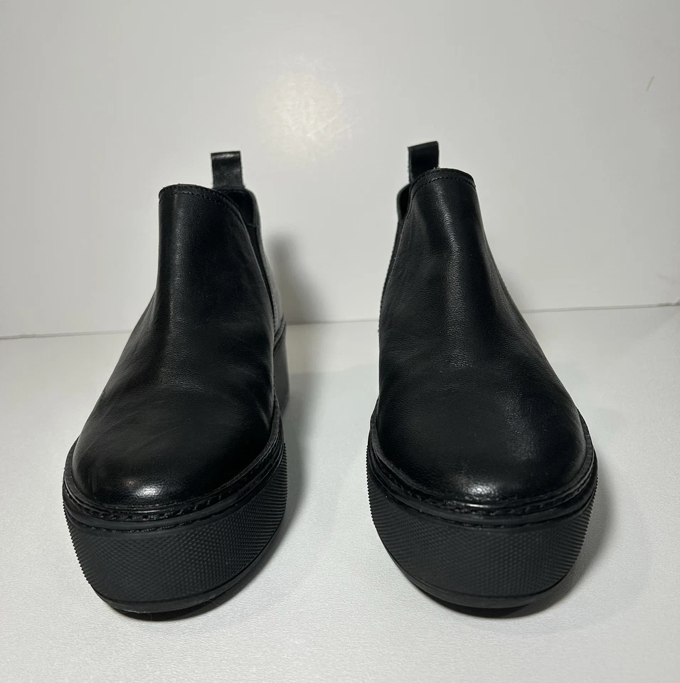 Bota J/Slides Mujer 6M Mika Botín Cuero Negro Plataforma Sin Cordones Foto 2 de 4