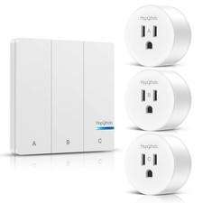 15A/1500W Wireless Remote Control Outlet Plug Light Switch 500 Ft 3 Outlets