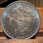1886 $1 Morgan Silver Dollar Toner Uncirculated Rainbow￼