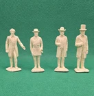 Lot of 4 Marx 1960s Battle of the Blue and Grey Figures Lincoln Grant Davis Lee