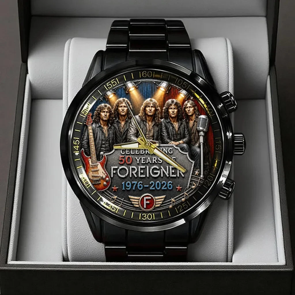 Foreigner 50th Anniversary Black Stainless Steel Watch