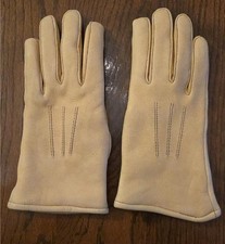 VINTAGE TABLE CUT DEER SKIN GLOVES WOMEN BUTTER SOFT  SIZE 8