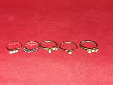 Fashion Gold Tone Stacking Rings- 5 with Rhinestones Plus 2 with Colored Stones