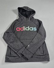Adidas Women's Climawarm Hoodie Pullover Fleece Lined Long Sleeve Gray Size Med