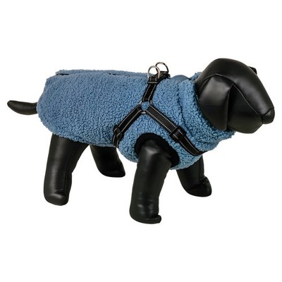 Nobby Hundemantel Plis 2 in 1 blau für Hunde - warm, reflektierend, pflegeleicht