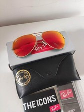 RAY-BAN RB3026, aviator sunglasses , Gold Frame/Large 62mm Red Lens
