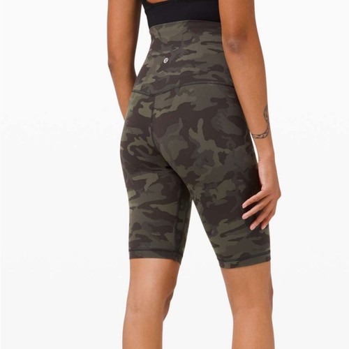 Lululemon super high rise align shorts green Camo 2