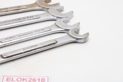 Lot of 4 BenchTop SAE Open End Wrenches Chrome - Picture 7 of 15