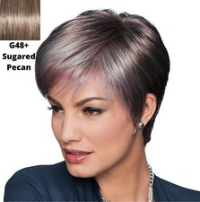 Eva Gabor Renew Short Wig Heat Friendly G48+ Sugared Pecan Color by HAIRUWEAR