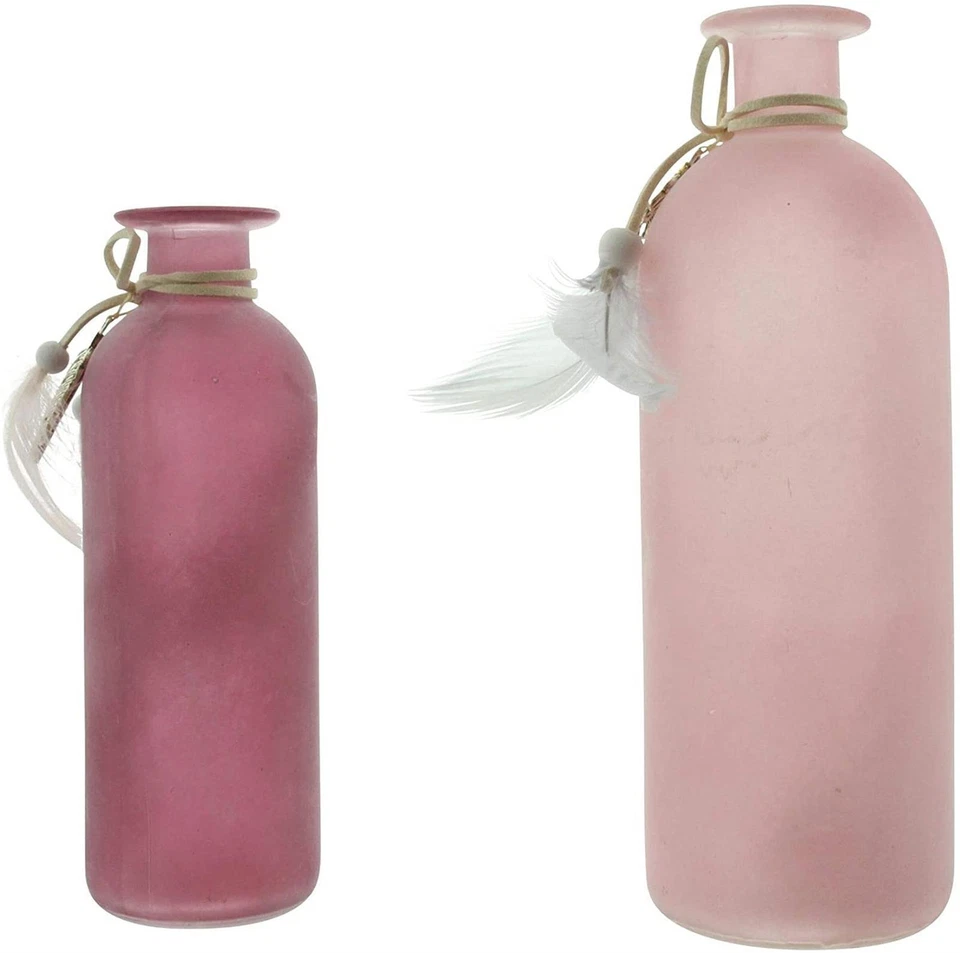 Vase Blumenvase Glasvase in rosa Beeren-Tönen, 2er Set, Tischvase Dekovase - Bild 3 von 4