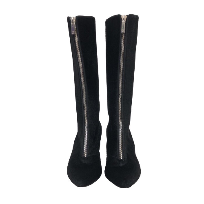 靴 LOUIS VUITTON LONG BOOTS Louis Vuitton Black Leather and Monogram Territory Tall Lace
