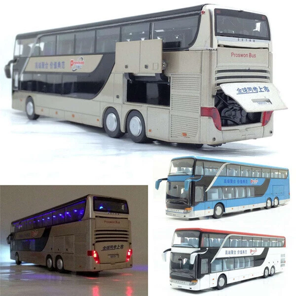 1:32 Alloy Bus Pull Back Model with Music Light Diecast Toy Vehicle - Image 3 of 4