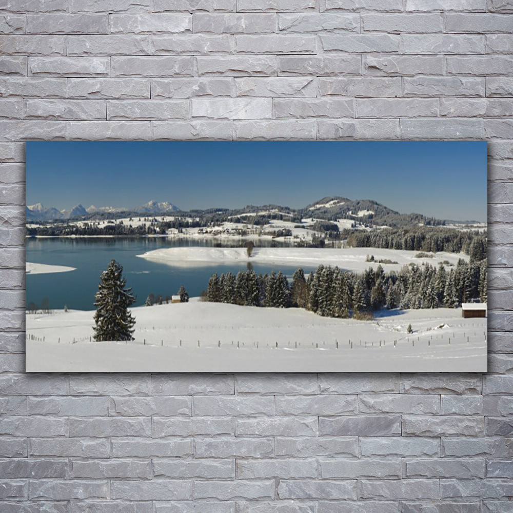 Tableau acrylique mural lumineux 120x60 cm pour éclairer une pièce sombre avec un paysage