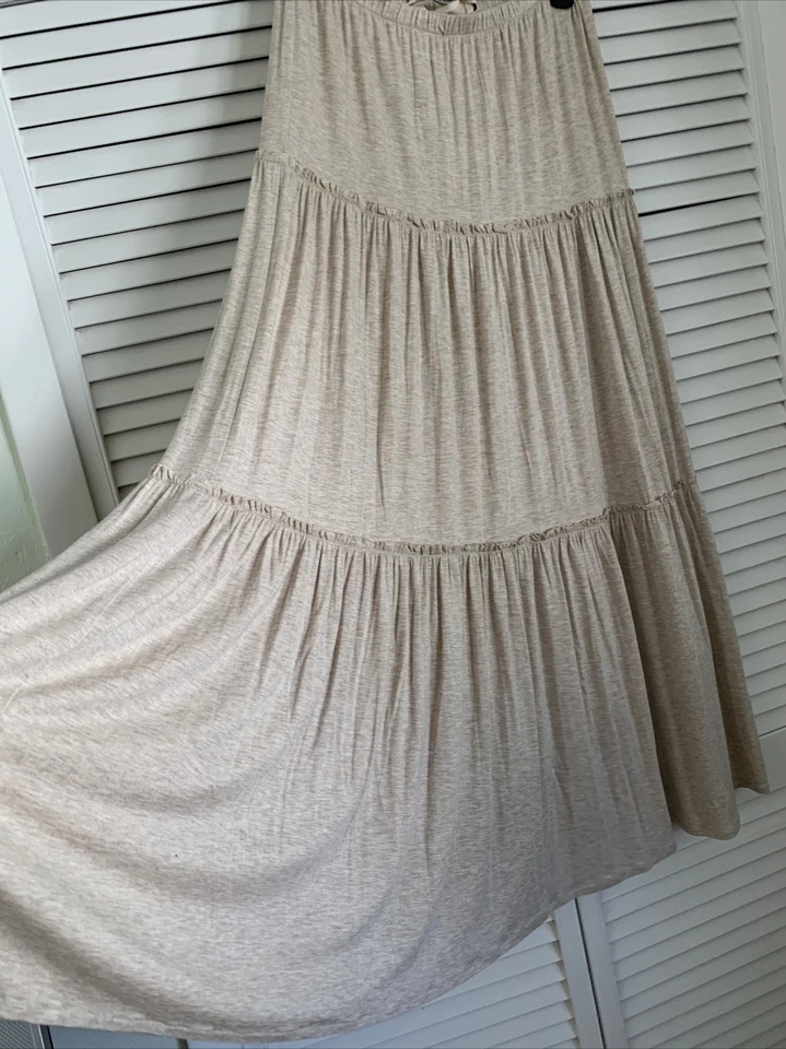 Chelsea & Violet  Anthropologie Women's Cream Ivory Boho Maxi Skirt NWT Medium - Image 2 of 4