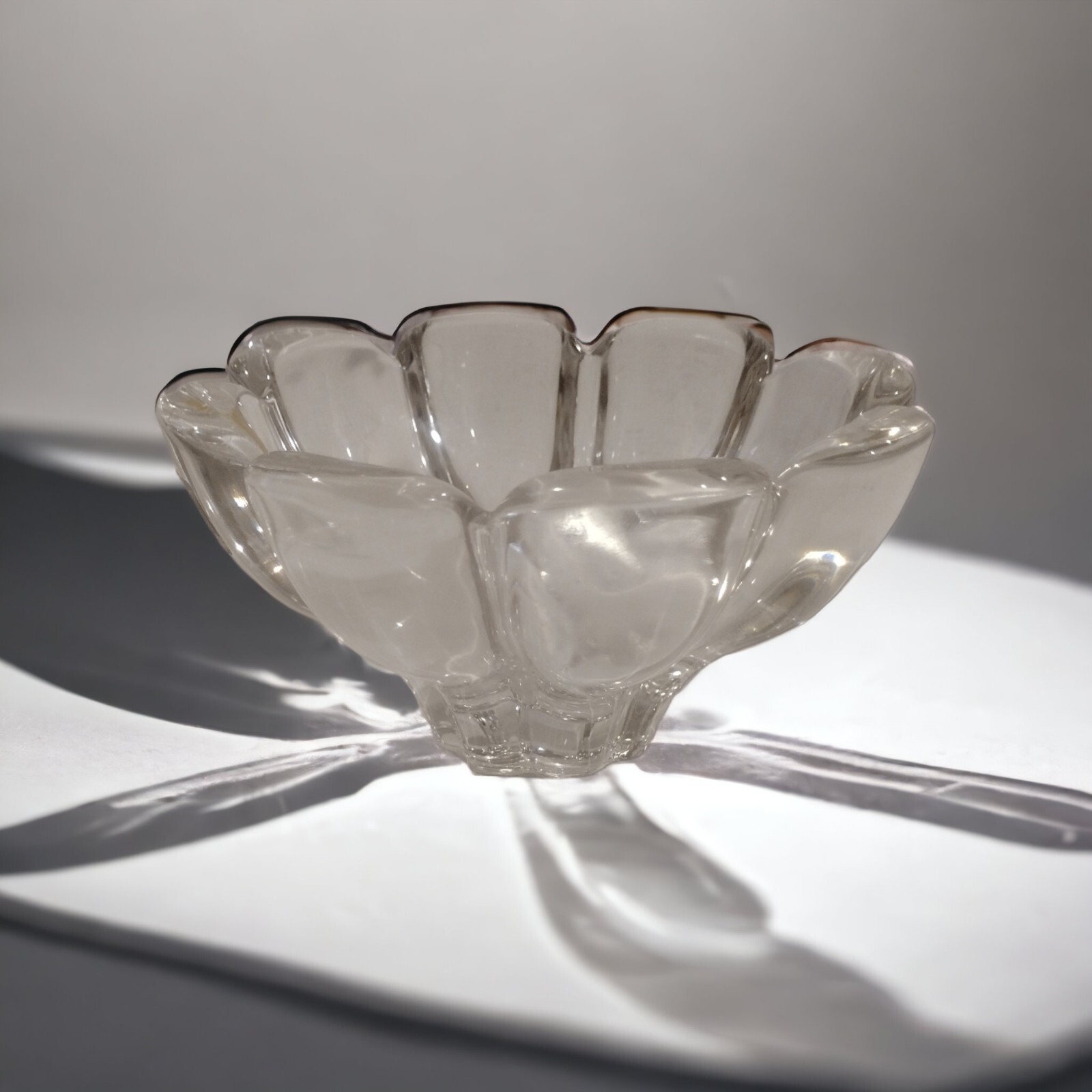 NIB Vintage Mikasa Crystal Candy Dish / Vintage Floral Shaped Candy Dish
