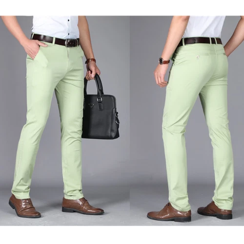 Chino Slim Fit Mens Straight Leg Casual Stretch Dress Skinny Pants Size 30-40 - Picture 12 of 25
