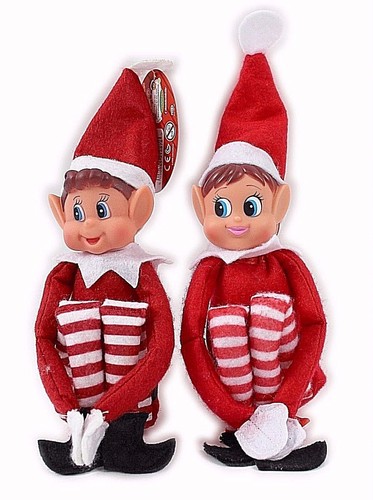 girl and boy elf on the shelf