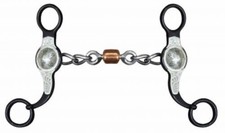 COPPER DOGBONE CONCHO BIT w/ 5" stainless steel chain mouth 5" swivel cheeks