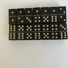 Vtg Mini-Dominoes Double Six Set Original Box 5x1.5” Great Gift! EUC