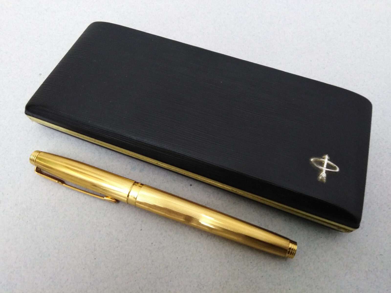  PARKER 75 MILLERAIS  GOLD PLATED  FOUNTAIN 14K  F NIB BOXED VINTAGE RARE