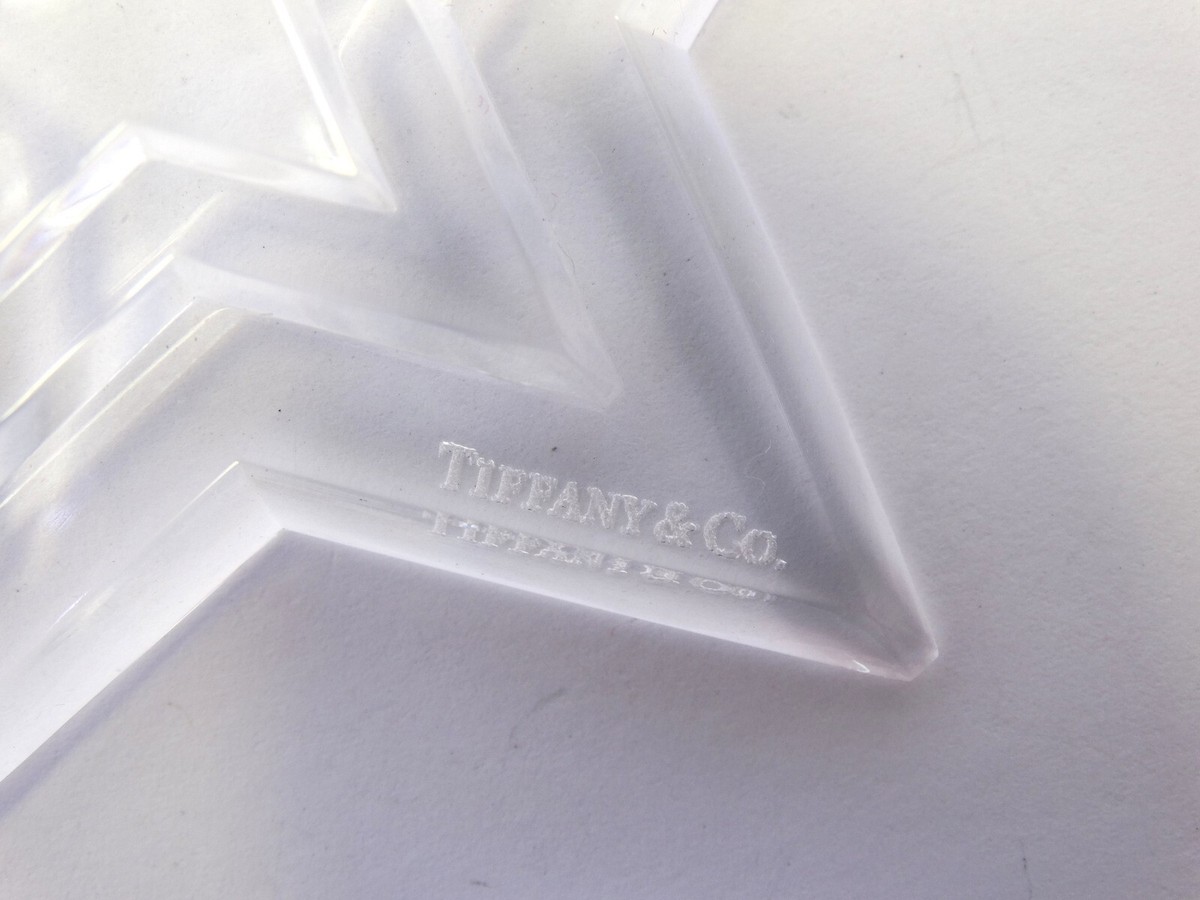 Signed TIFFANY & CO Crystal Glass STAR Christmas Ornament