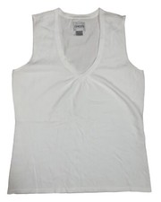 NEW Chico  s Woman  s Sleeveless Sweater Vest Top White sz 1