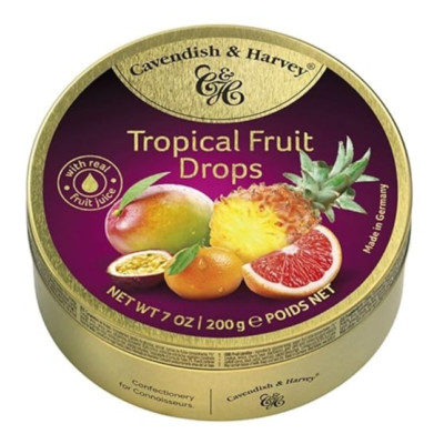 100% ORIGINAL CAVENDISH & HARVEY Tropical Fruit Drops Hard Candy - 7 oz, 200g