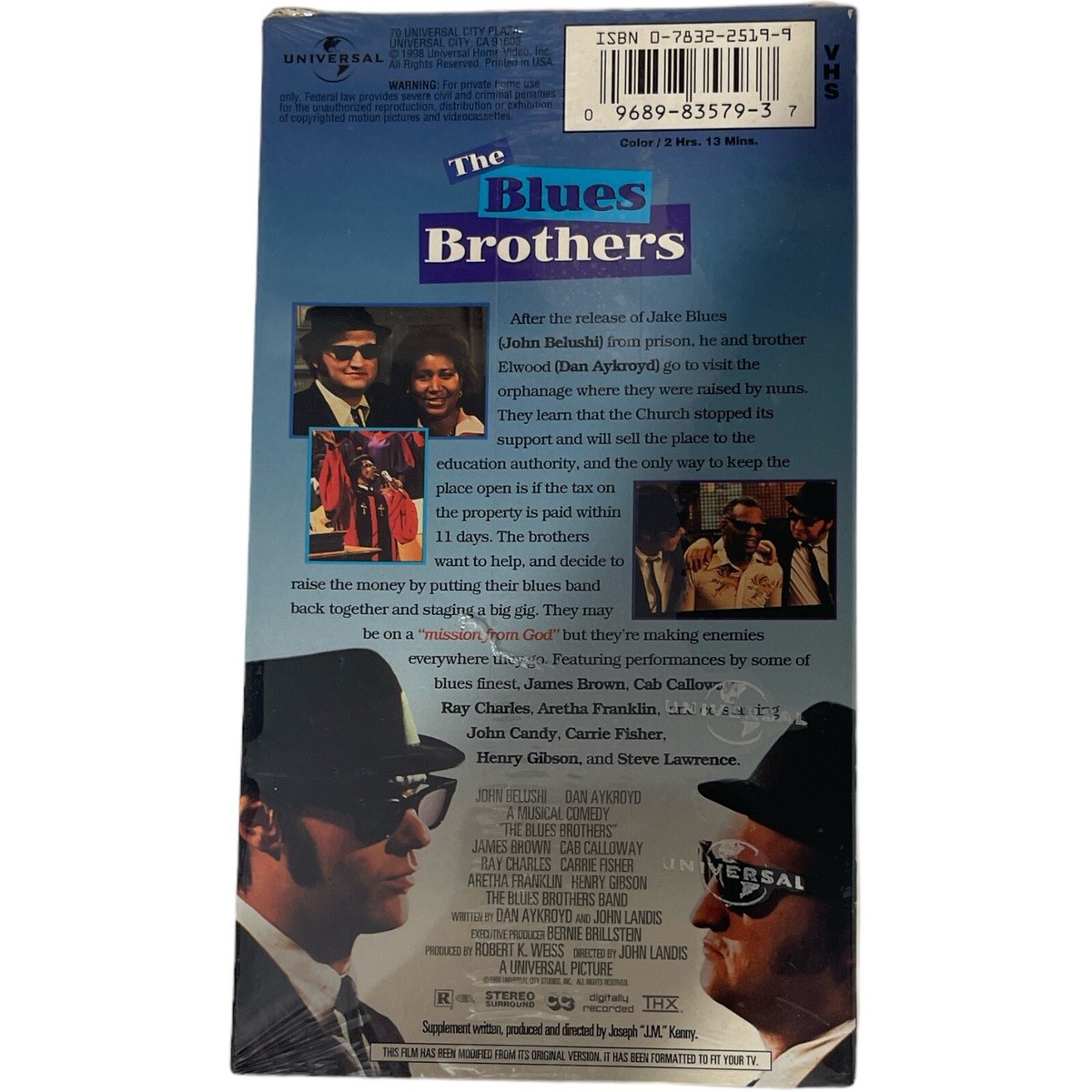THE BLUES BROTHERS VHS NEW SEALED UNIVERSAL 83579 JOHN BELUSHI DAN