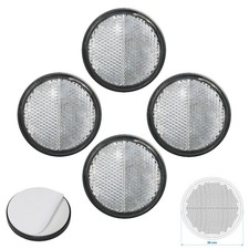 4x Reflektor Weiß rund Ø58 selbstklebend mit Grundplatte Rückstrahler Anhänger