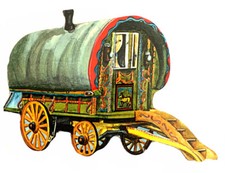 Romany Gypsy Bow Top Caravan Jumbo Magnet- Gypsy Caravan -Gypsy Caravans WT22-JM