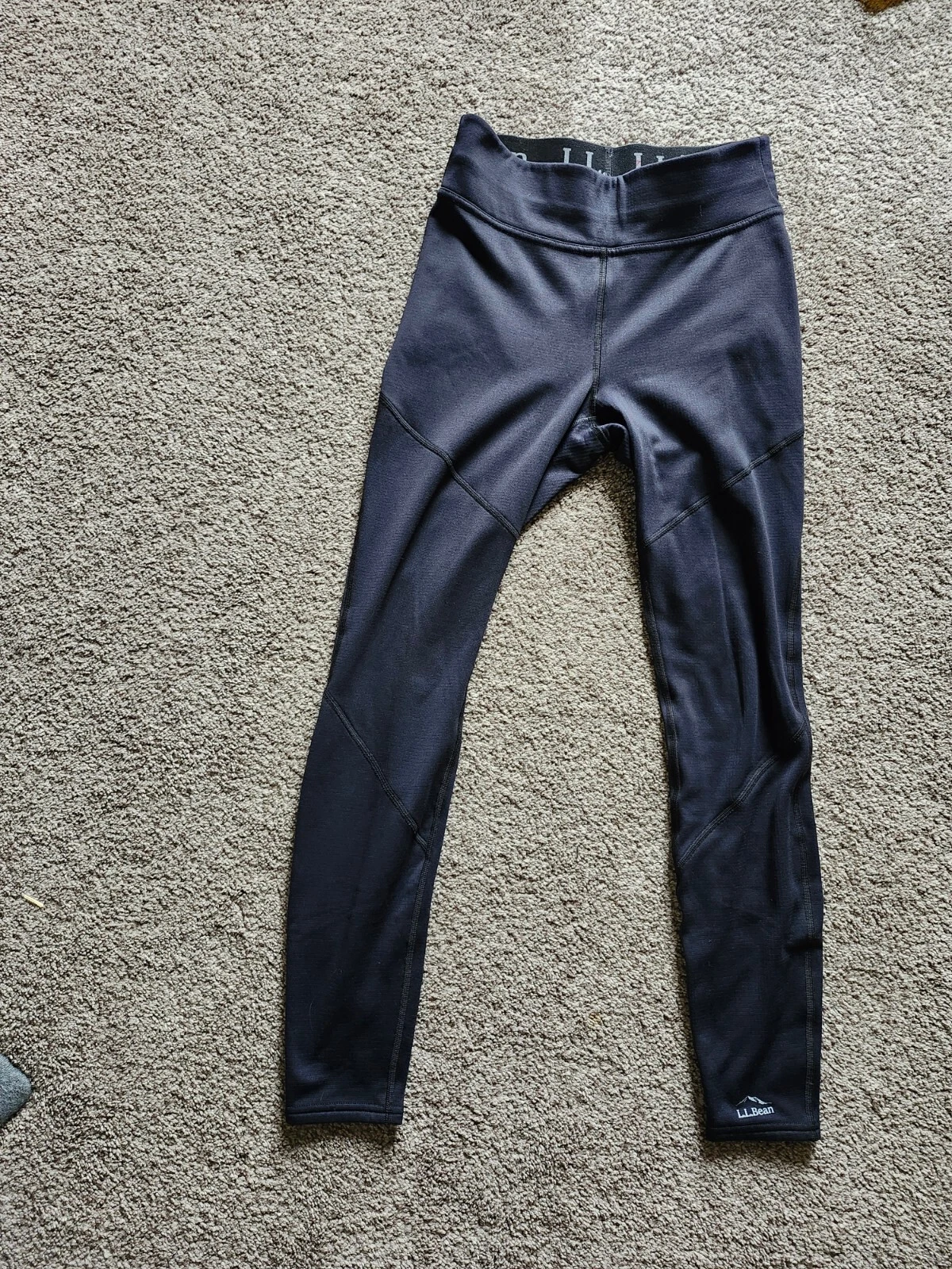 LL Bean Women's Leggings Activewear Polyester Base Layer Pants – Black, Size XS