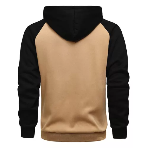 Herren Reißverschluss Hoodie Herbst Winter Sweatshirt Colorblock warme Jacke schwer - Bild 11 von 39