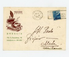 Brescia Mokalceste Caffè Torrefazione Cartolina Pubblicitaria 1949