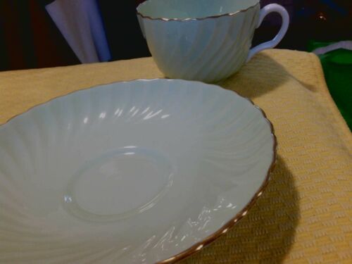 Vintage Minton Light Green With Swirls and Gold Trim Cup and Saucer - Picture 2 of 6