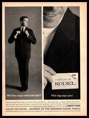 1963 Eastman Kodak Varsity-Town Pacific Worsted Wool Blend Suit Vintage Print Ad