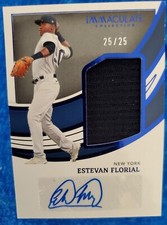 2021 Panini Immaculate Estavan Florial NY Yankees Jumbo Socks Signatures 25/25