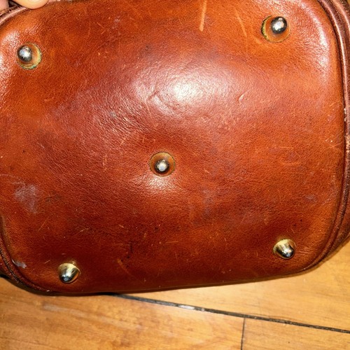 MARINO ORLANDI Vintage Leder Schultertasche rot braun - Bild 6 von 8