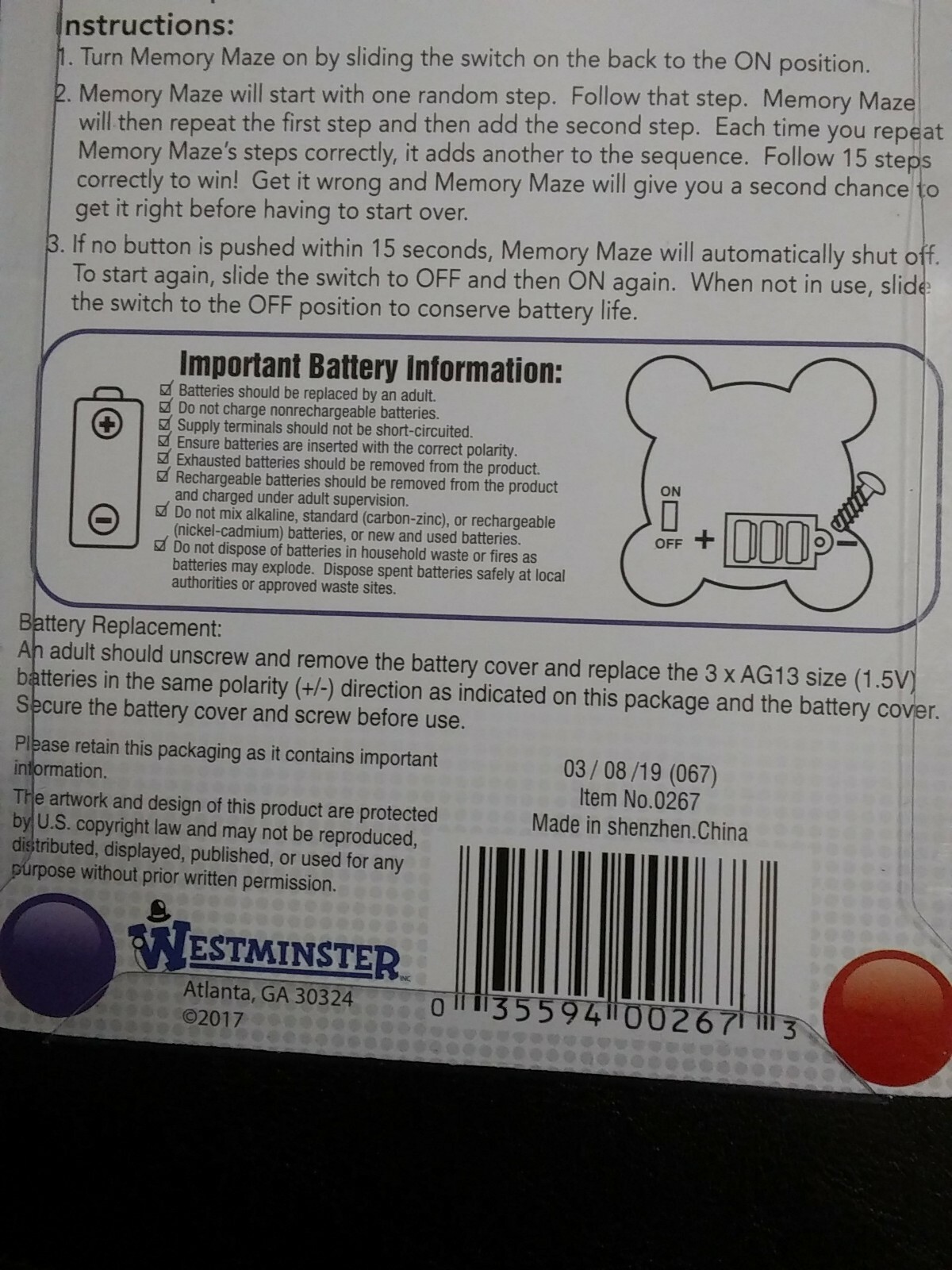 New Memory Maze Challenge Handheld Game Batteries Included - flashing ...