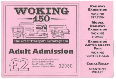 1988 Railway Celebration Woking 150 Transport Extravaganza Eintrittskarte