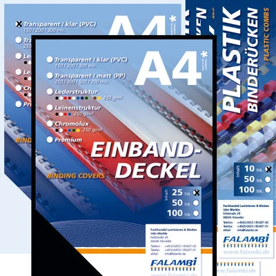Starterset für Bindegerät - 155 Teile / Binderücken, Deckelfolien, Einbanddeckel