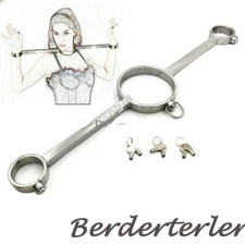 Stainless Steel Press Lock Design Fetter Yoke Pillory Restraints Handcuffs