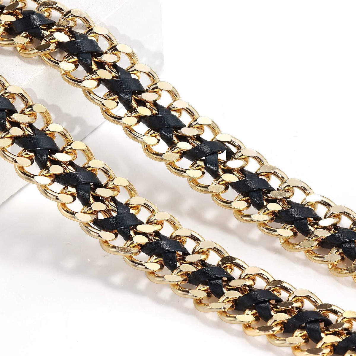 Gold Metal Punk Belt Leather Chain Waist Accessories for Women Dresses Gold Chain Belt Female Waist Y2K Punk Designer Belts for  main image 2